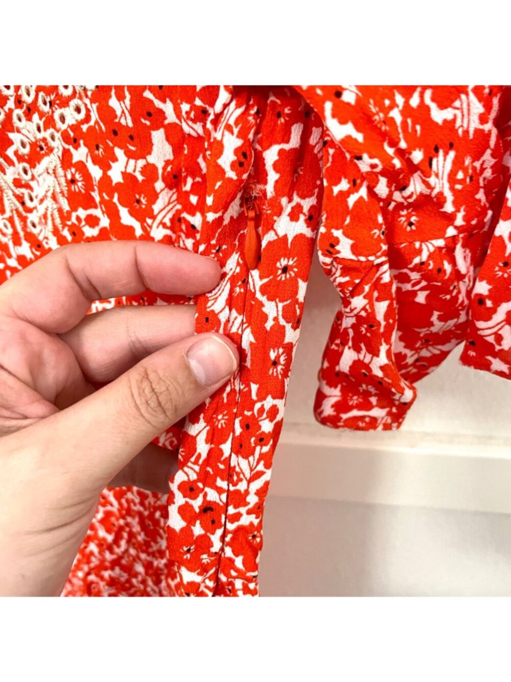 Anthropologie Ranna Gill Midtown Embroidered Dress Size XS Orange Embroidered - Picture 4 of 7